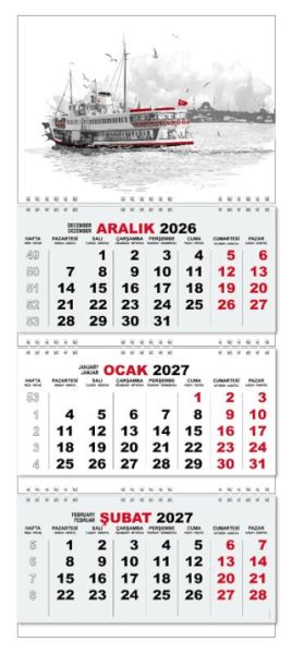 2027 Gemici Duvar Takvimi - Yolcu Gemisi