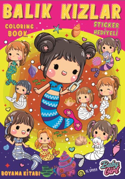 Balık Kızlar Boyama Kitabı Popsticker Balık Kızlar Boyama Kitabı Popsticker