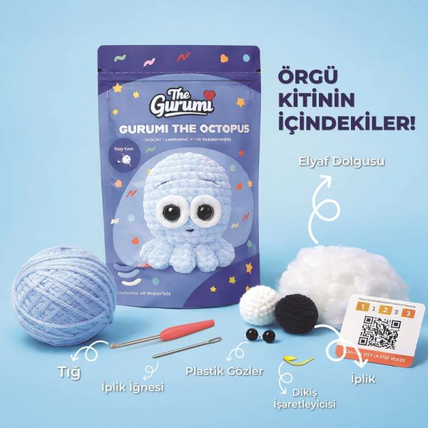 The Gurumi Ahtapot Örgü Öğrenme Kiti (TG001) The Gurumi Ahtapot Örgü Öğrenme Kiti (TG001)