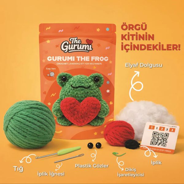 The Gurumi Kurbağa Örgü Öğrenme Kiti (TG004) The Gurumi Kurbağa Örgü Öğrenme Kiti (TG004)