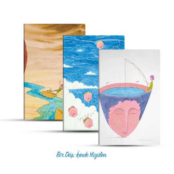Üçlü Çizgili Defter Seti Bir Düş İçinde Yüzülen