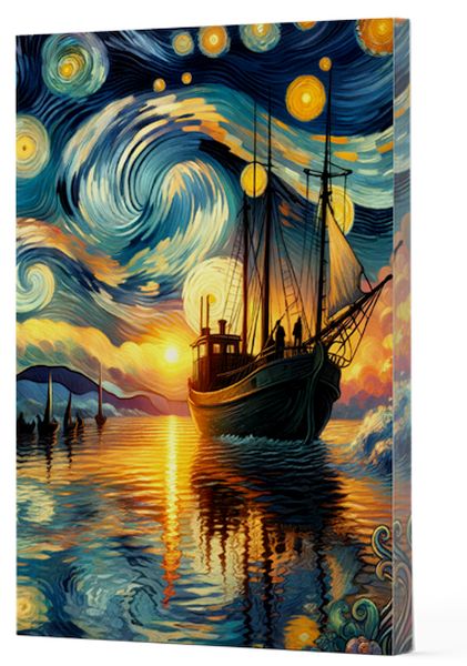 Van Gogh 2 - Gemi Çizgili Yan Boyamalı Defter Van Gogh 2 - Gemi Çizgili Yan Boyamalı Defter