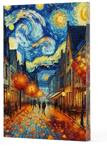 Van Gogh 3 - Sokak Çizgili Yan Boyamalı Defter Van Gogh 3 - Sokak Çizgili Yan Boyamalı Defter