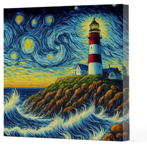 Van Gogh 8 Deniz Feneri - Çizgisiz Yan Boyamalı Defter Van Gogh 8 Deniz Feneri - Çizgisiz Yan Boyamalı Defter