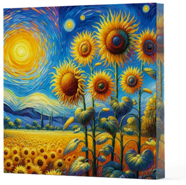 Van Gogh 4 Ayçiçekleri - Çizgisiz Yan Boyamalı Defter Van Gogh 4 Ayçiçekleri - Çizgisiz Yan Boyamalı Defter