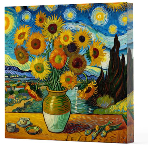 Van Gogh 10 Ayçiçekleri - Çizgisiz Yan Boyamalı Defter Van Gogh 10 Ayçiçekleri - Çizgisiz Yan Boyamalı Defter