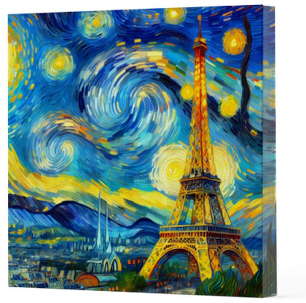 Van Gogh 9 Eyfel Kulesi - Çizgisiz Yan Boyamalı Defter Van Gogh 9 Eyfel Kulesi - Çizgisiz Yan Boyamalı Defter