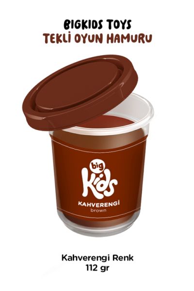 Bigkids Toys / Kahverengi - 12'li Oyun Hamuru (112 Gr)