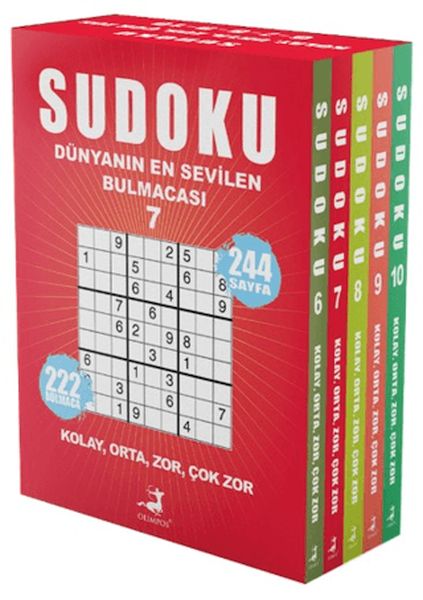 Sudoku Dünyanın En Sevilen Bulmacası 5 Kitap Set Sudoku Dünyanın En Sevilen Bulmacası 5 Kitap Set