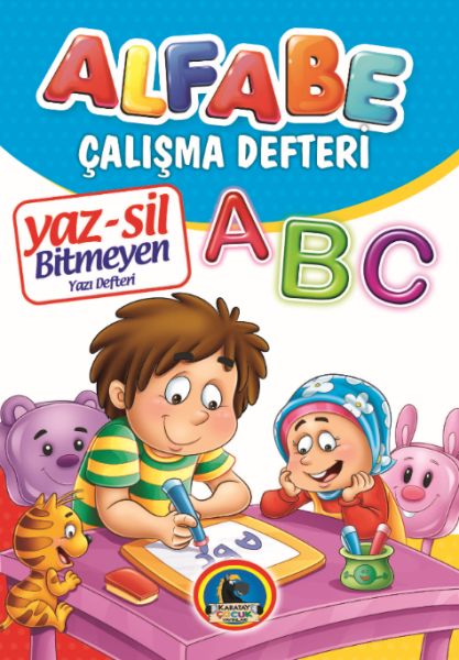 Yaz-Sil Alfabe Bitmeyen Yazı Defteri+Tahta Kalemi Yaz-Sil Alfabe Bitmeyen Yazı Defteri+Tahta Kalemi