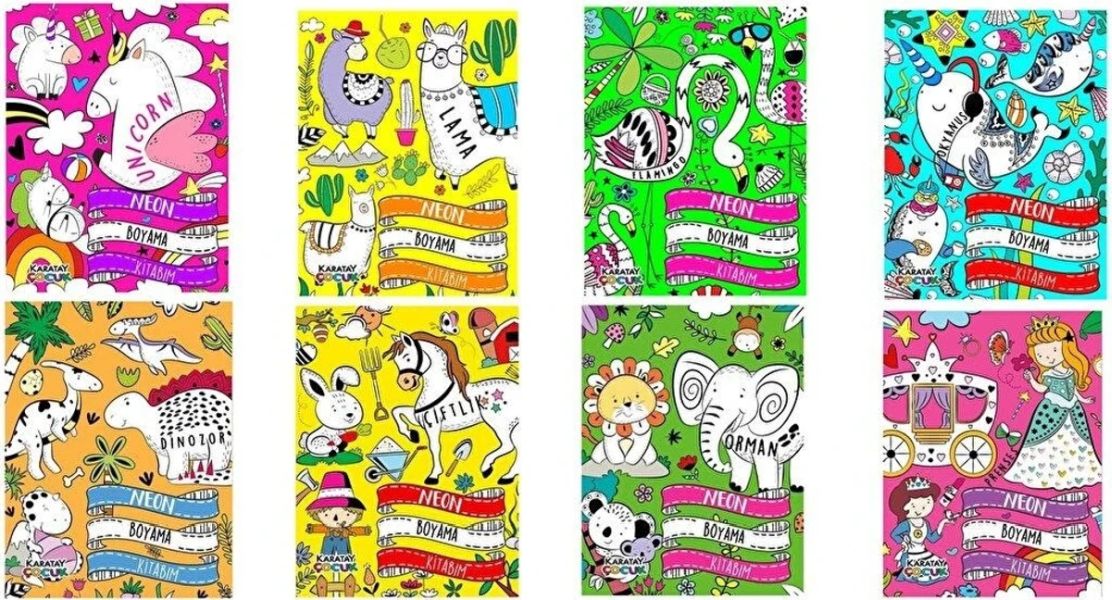 Neon Boyama Kitabım 8 Kitap Neon Boyama Kitabım 8 Kitap