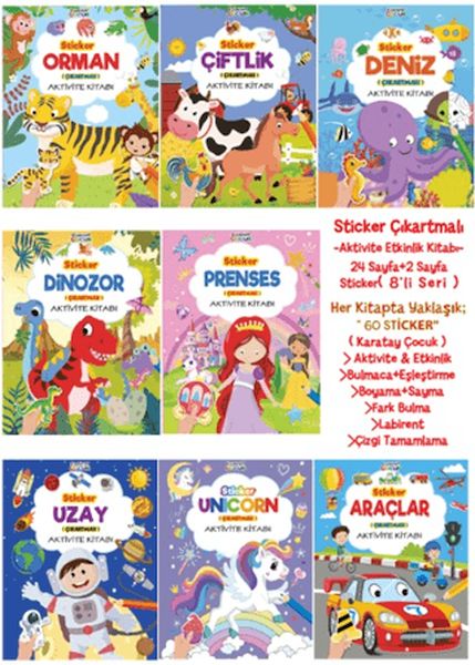 Sticker Çıkartmalı Aktivite Kitabı (8 Seri) Sticker Çıkartmalı Aktivite Kitabı (8 Seri)