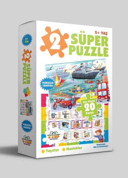2 Süper Puzzle - Taşıtlar - Meslekler 2+ Yaş 2 Süper Puzzle - Taşıtlar - Meslekler 2+ Yaş