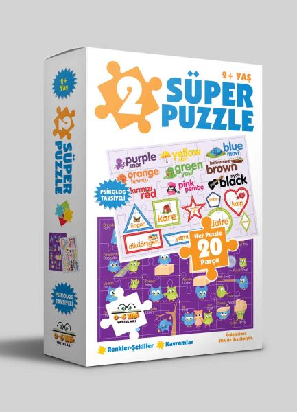 2 Süper Puzzle - Renkler - Şekiller - Kavramlar 2+ Yaş 2 Süper Puzzle - Renkler - Şekiller - Kavramlar 2+ Yaş