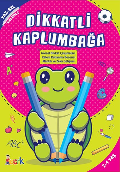 Dikkatli Kaplumbağa - Yaz-Sil-Kalemli Dikkatli Kaplumbağa - Yaz-Sil-Kalemli