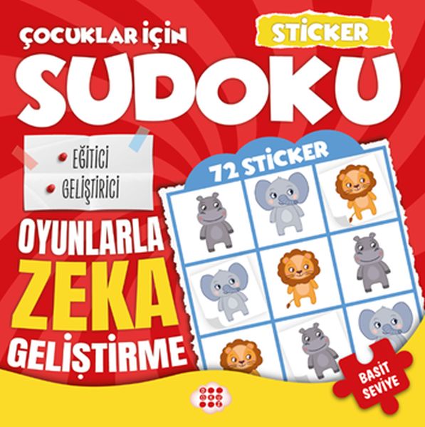 Çocuklar için Sudoku - Sticker Hediyeli Basit Seviye 1 Çocuklar için Sudoku - Sticker Hediyeli Basit Seviye 1
