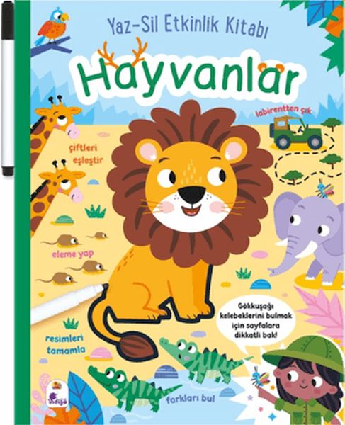 Yaz-Sil Etkinlik Kitabı - Hayvanlar (Kalemli) Yaz-Sil Etkinlik Kitabı - Hayvanlar (Kalemli)