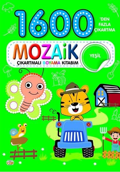 1600 Mozaik Çıkartmalı Boyama Kitabım Yeşil Kitap 1600 Mozaik Çıkartmalı Boyama Kitabım Yeşil Kitap