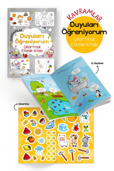 Kavramlar – Duyuları Öğreniyorum – Çıkartmalı Etkinlik Kitabı - 3 Yaş + Kavramlar – Duyuları Öğreniyorum – Çıkartmalı Etkinlik Kitabı - 3 Yaş +