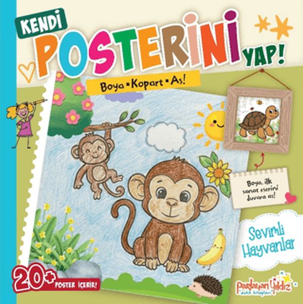 Kendi Posterini Yap! Boya Kopart As! Sevimli Hayvanlar Kendi Posterini Yap! Boya Kopart As! Sevimli Hayvanlar