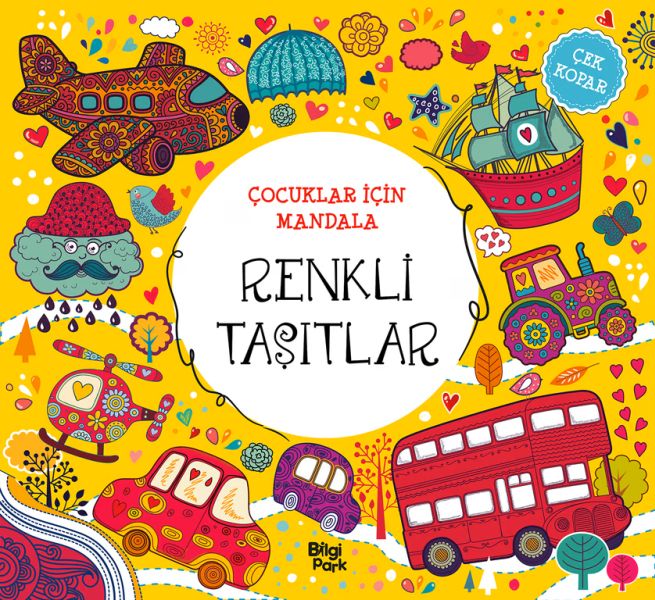 Çocuklar İçin Mandala - Renkli Taşıtlar
