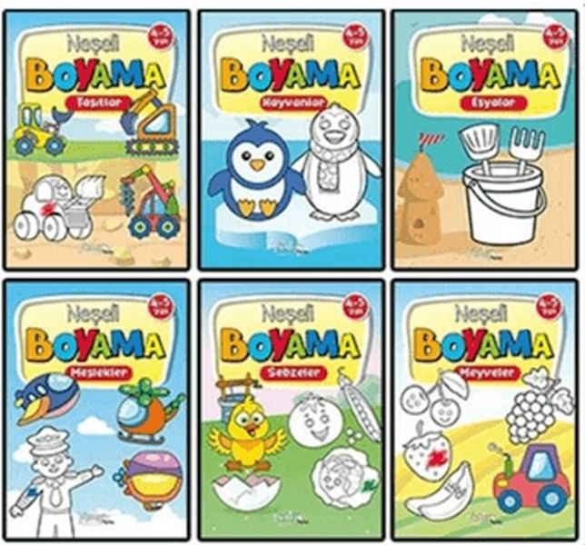 Neşeli Boyama 6 Kitap Set 4-5 Yaş Neşeli Boyama 6 Kitap Set 4-5 Yaş