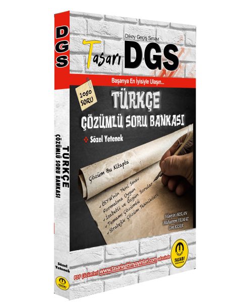 Tasarı DGS Türkçe Çözümlü Soru Bankası Tasarı DGS Türkçe Çözümlü Soru Bankası