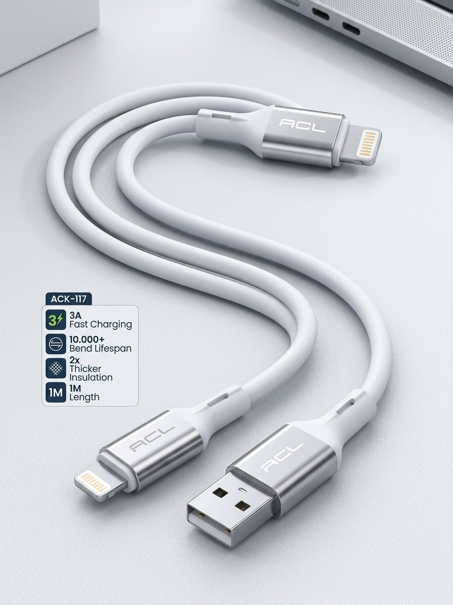 ACL ACK-117 3A Lightning iPhone Hızlı Şarj Kablosu 1 Metre - Lisinya - 987496-RST-OZD