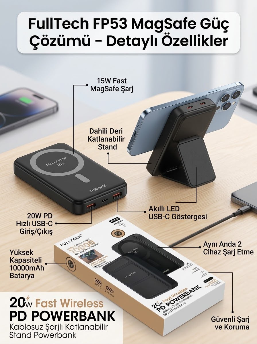 FullTech FP53 10000mAh Powerbank - Lisinya - 987485-RST-OZD