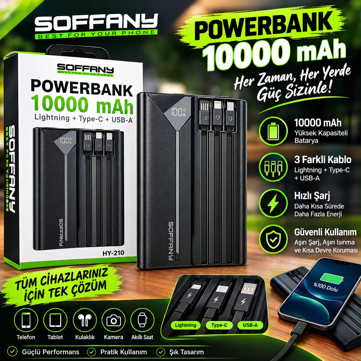 Soffany HY-210 10000 mAh Powerbank - Lisinya - 987488-RST-OZD