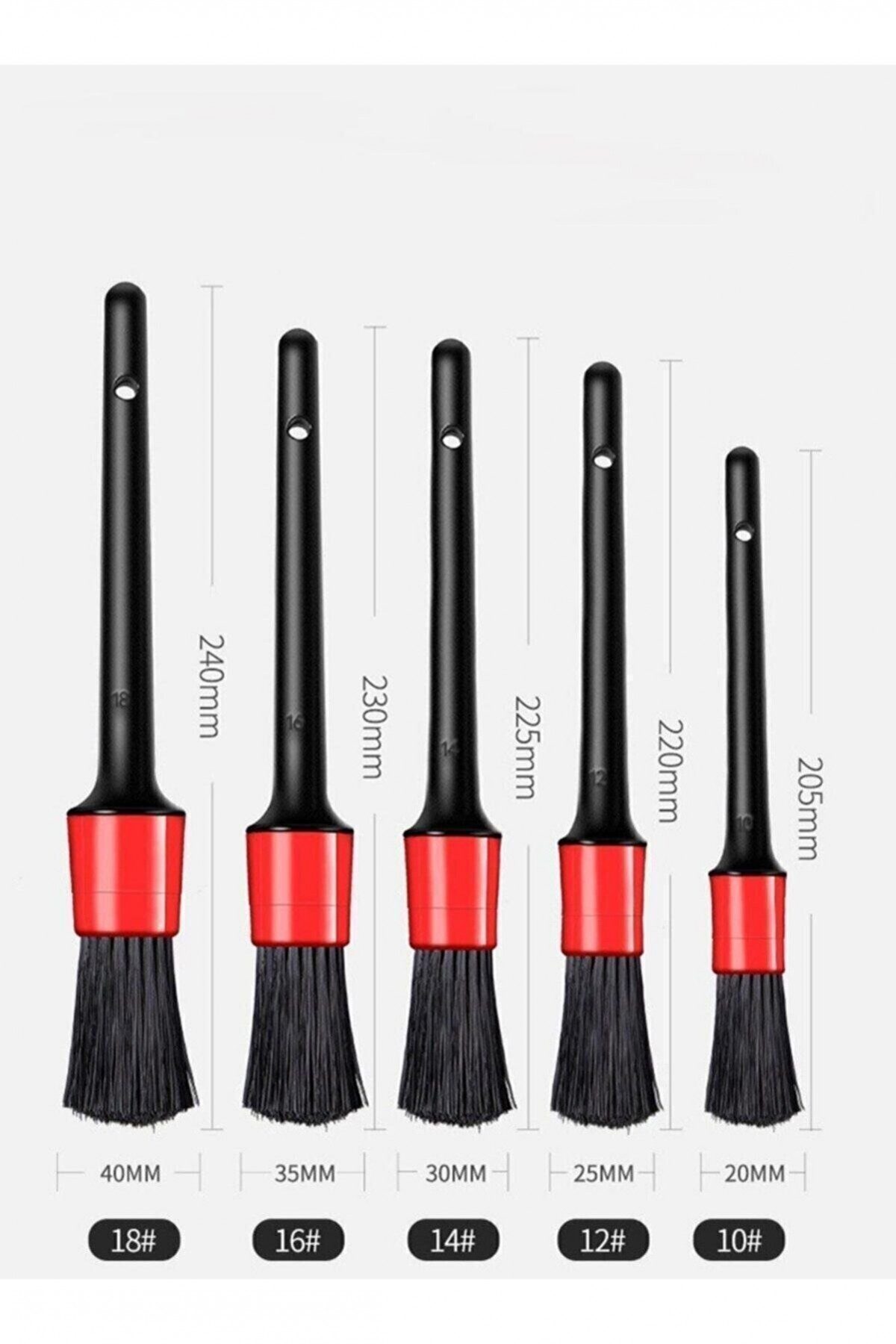 Detail Dash Brush Oto Detay Fırçası Seti 5 'li Kaliteli Detaylı Farklı Boyutlarda Fırça Seti