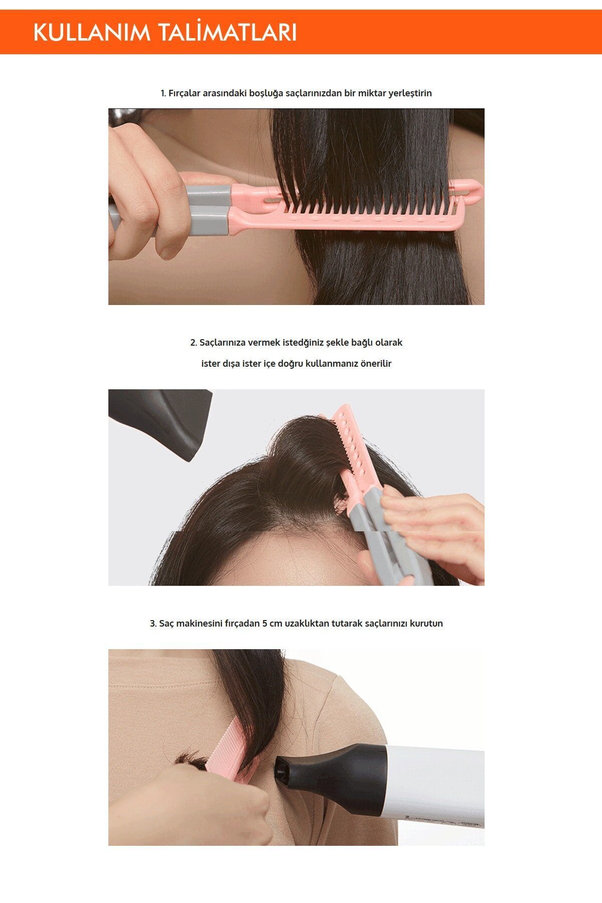 Saçlara Kolay Şekil Veren Saç Kurutma Fırçası Apıeu Easy Hair Dry Brush