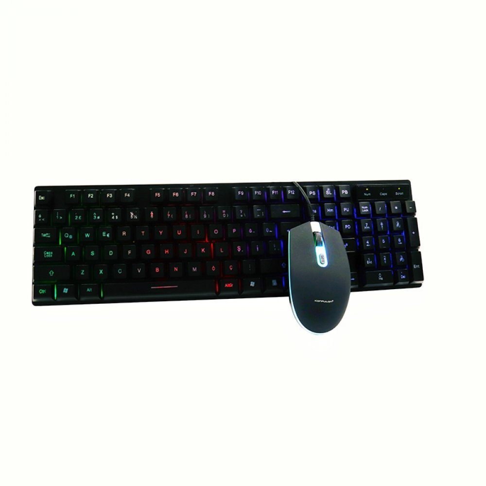 Km99 Türkçe Q Rgb Işıklı Gaming Klavye Mouse Set - Ürün Rengi : Siyah - Lisinya