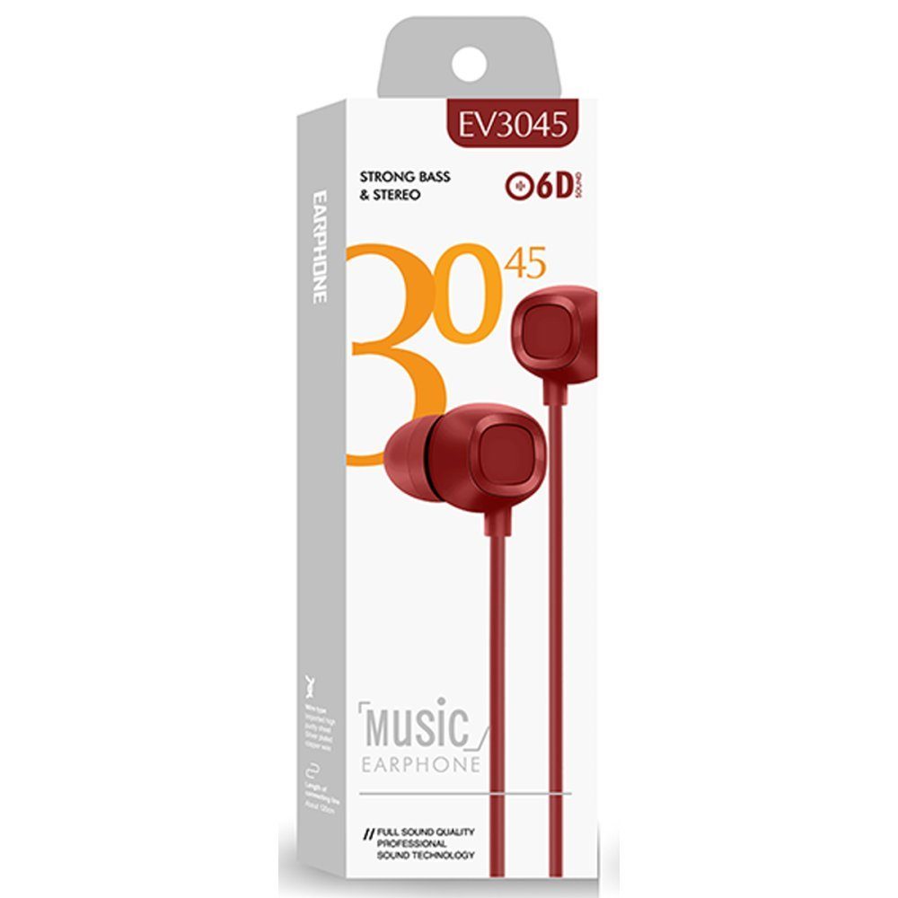 Ev-3045 Kablolu Kulaklık - Ürün Rengi : Kırmızı - Lisinya