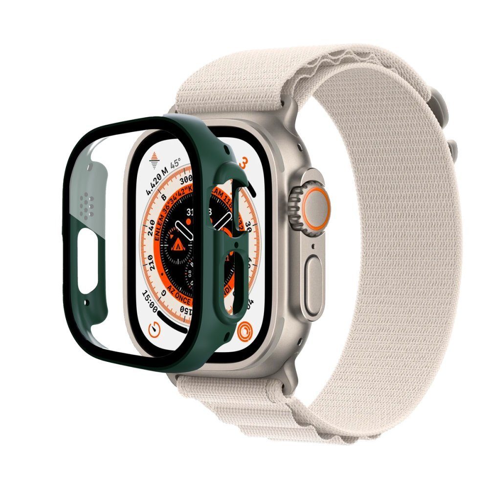 Apple Watch Ultra 49mm Desert Camlı Kasa Ekran Koruyucu - Ürün Rengi : Metalik Gold - Lisinya