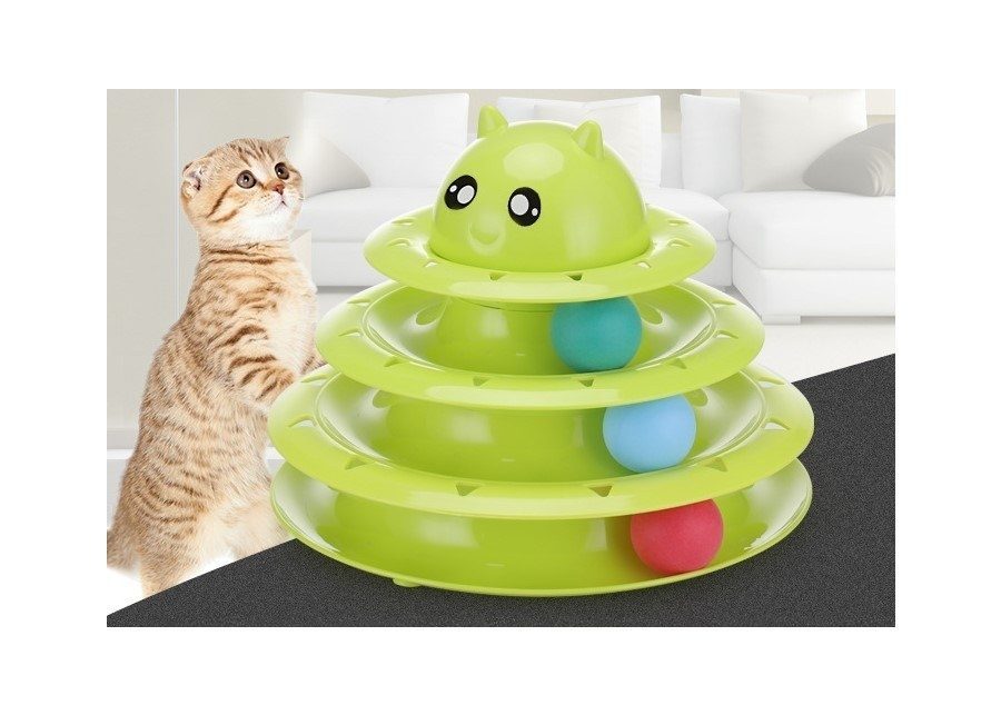 Kedi Oyuncağı 3 Katlı Kulaklı Model Yeşil