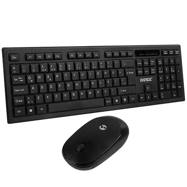 Everest Km-6121 Siyah Kablosuz Slım Q Klavye + Mouse Set (4172)