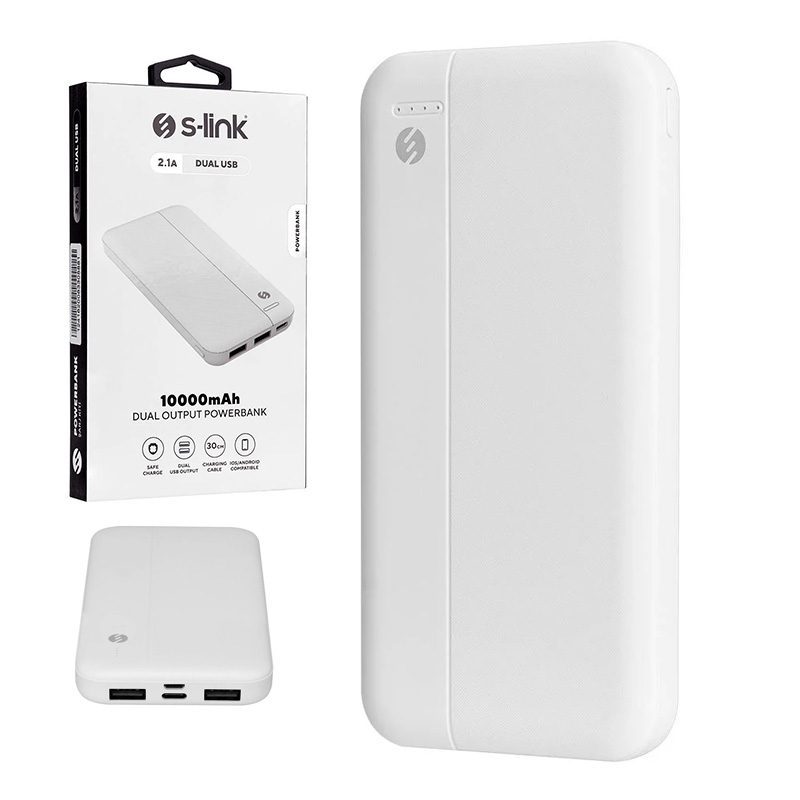 S-lınk Ip-g10n Beyaz Mıcro+type C Girişli 10000 Mah Taşınabilir Şarj Cihazı Powerbank (4172)