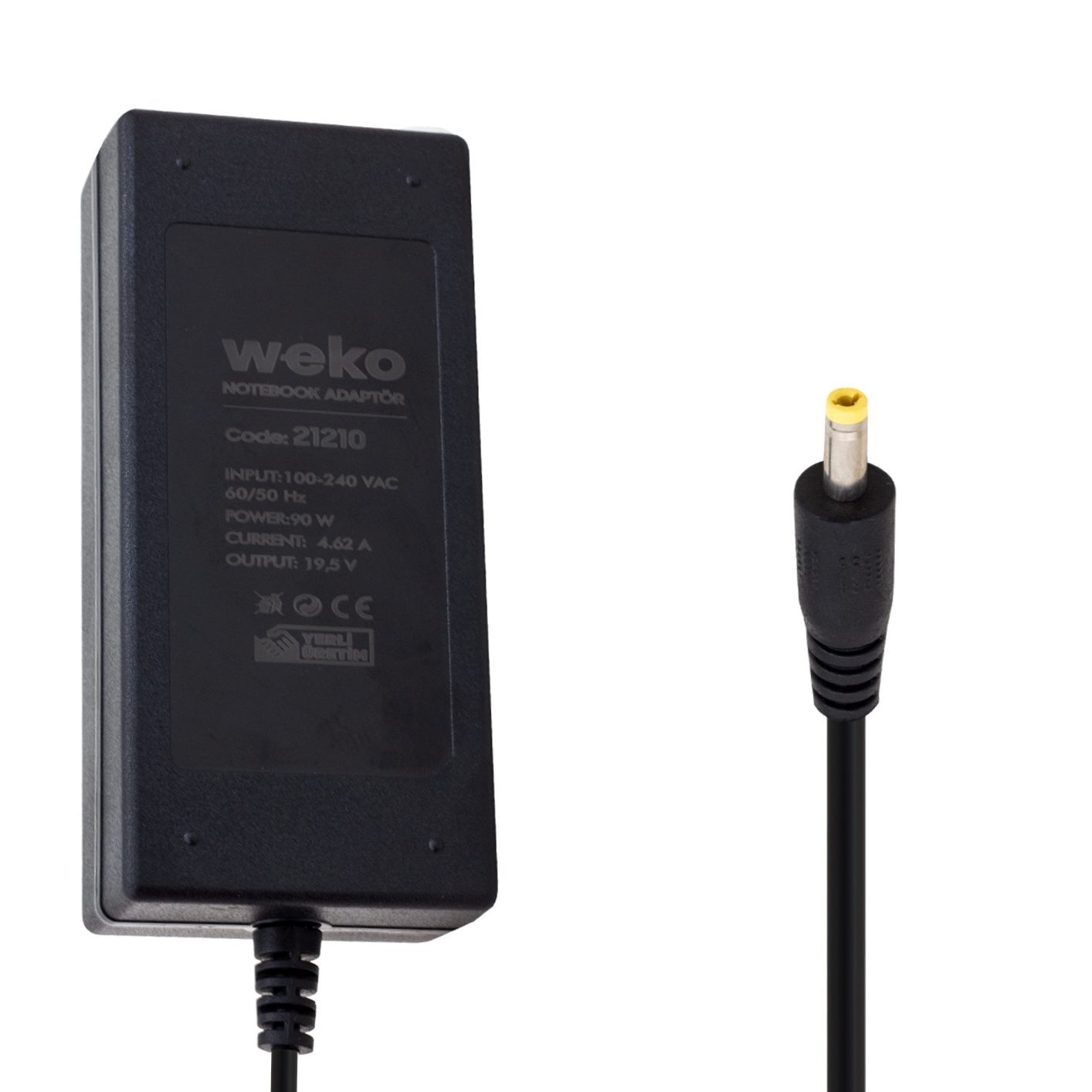 Weko 19.5 Volt 4.62 Amper 90 Watt 4.0*1.7 Uçlu Notebook Adaptör Yerli Üretim (4172)