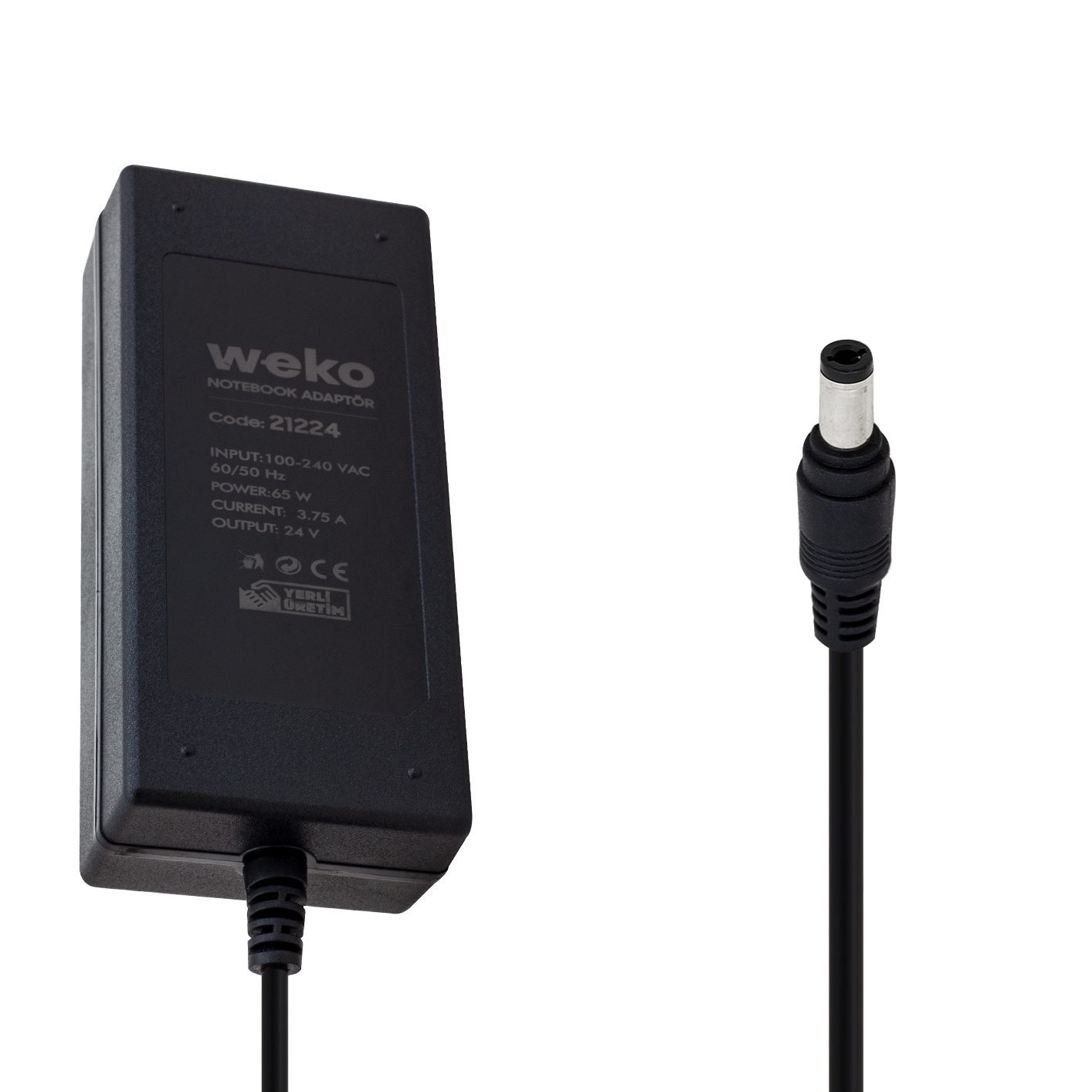 Weko 24 Volt 3.75 Amper 65 Watt 5.5*2.5 Uçlu Notebook Adaptör Yerli Üretim (4172)