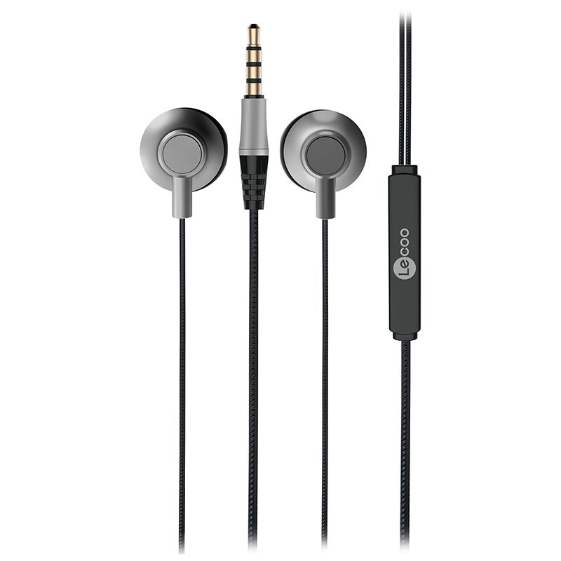 Lenovo Lecoo Eh101 3.5mm Jacklı Gümüş Tasarımlı Siyah Kablolu Kulak İçi Mikrofonlu Kulaklık (4172)