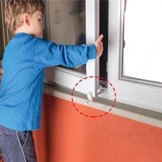 Bebek Çocuk Evcil Hayvan Güvenlik Ayarlanabilir Koruyucu Pencere Havalandırma Kilidi (4172)