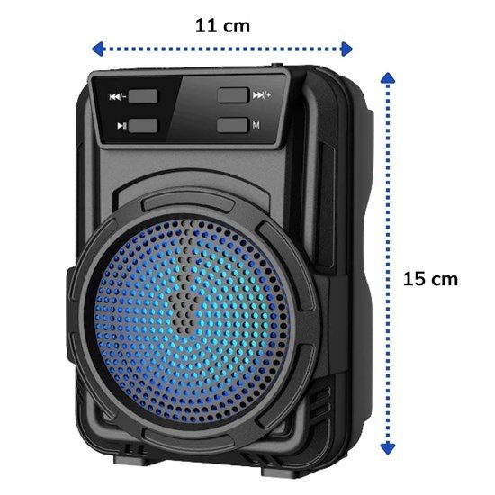 Mini Hoparlör Işıklı Taşınabilir Bluetooth Wireless Fm Radyolu Sd Kart Ve Usb Girişli Hoparlör (4172)