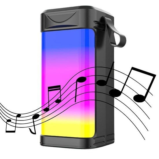Usb Şarjlı Renkli Led Işıklı 1200 Mah 5w Portatif Müzik Sistemli Mini El Tipi Hoparlör (4172)