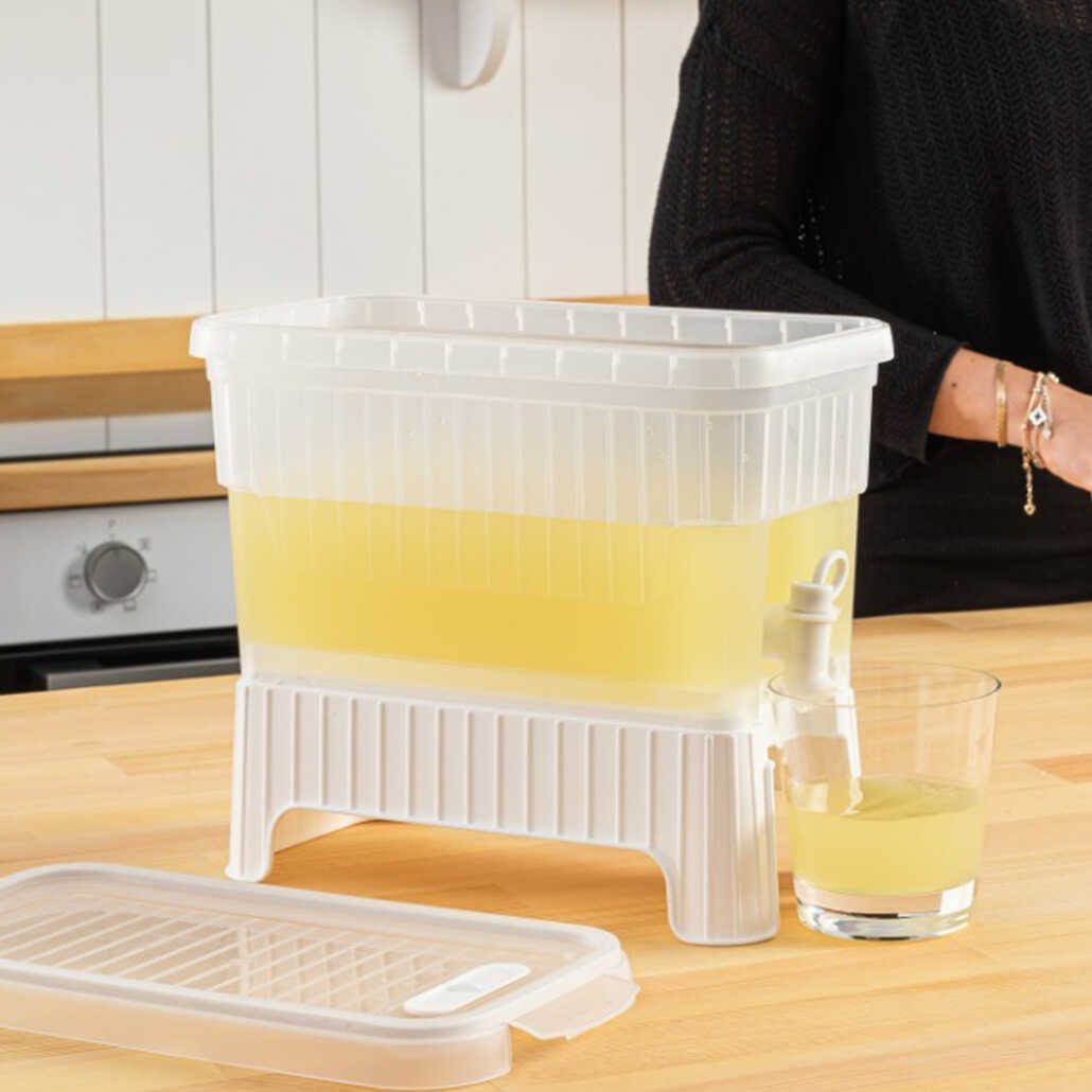 Beyaz Buzdolabı İçi Musluklu Ayaklı Su -limonata - İçecek Sebili Piknik Bidonu 4 Lt (4172)