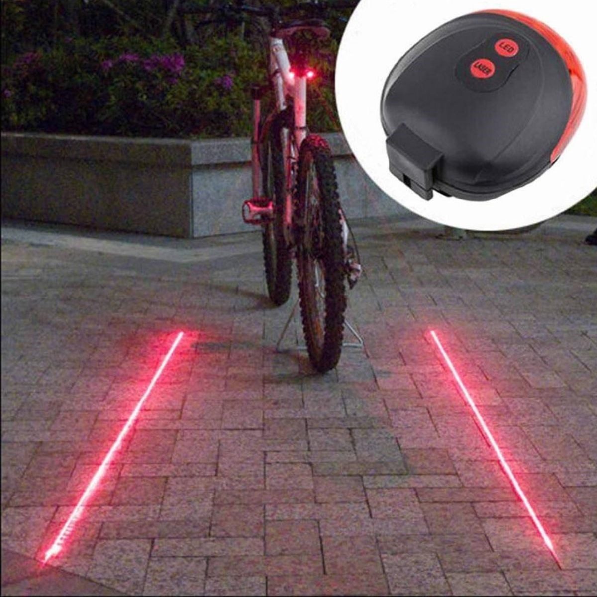 Çok Fonksiyonlu Pilli Bisiklet Led Lazer Işığı Arka Stop Lambası (4172)