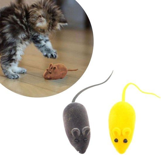 2li Evcil Hayvan Eğitim Sevimli Elastik Kedi Fare Yakalama İnteraktif Sesli Eğitim Oyuncağı (4172)