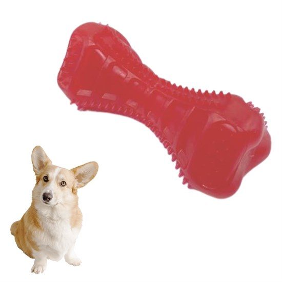 Köpekler İçin Diş Kaşıma Oyuncağı Tırtıklı Yapıda Plastik Dumbell (4172)