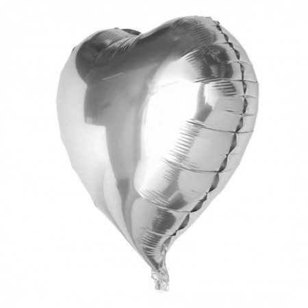 Kalp Balon Folyo Gümüş 60 Cm 24 İnç (4172)