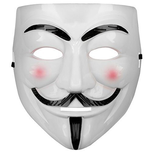 Beyaz Renk Pembe Yanaklı İthal V For Vendetta Maskesi (4172)